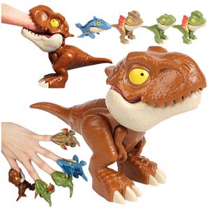 Action Toy Figures Finger Dinosaur Tricky Tyrannosaurus Modèle Fidget Interactive Biting Main Creative Enfants Cadeaux de Noël 220829