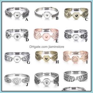 Cazibe bilezikler 12 stil Noosa Snap Bilezik Takı Manyetik Zencefil Düğmeleri Yığın Charm Bangle Fit DIY 18mm Snaps Bırak Dhseller2010 Dhxal