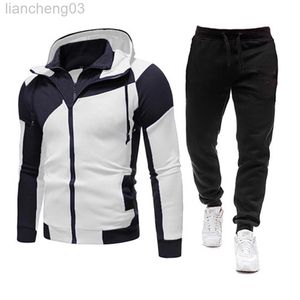 Men s Tracksuits New Suit Hoodie Pants Training Clothing Zipper Sportswear Jacket Autumn and Winter L220829