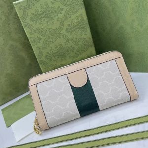 Fashion wallets Women's Classic Ophidia Full Zip Apricot Long Wallet Clutch Bag Men's Designer Luxury Coin purse 4500#