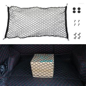 Bilarrangör Multi Hanging Nets Pocket Trunk Auto Cargo Bagage Nylon Elastic Mesh Stowing Tidying Storage Net Bag