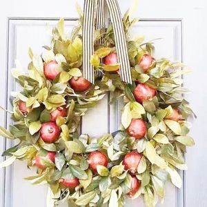 Decorative Flowers Simulation Plant Garland Home Door Hanging Wreath Decoration Pomegranate On Shop Window 35-45cm