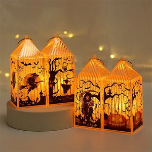 Other Event Party Supplies Halloween Decoration Portable Crystal Lantern Happy Halloween Death Dead Tree Witch Pumpkin Lamp Kindergarten Gifts Kids Favor 220829