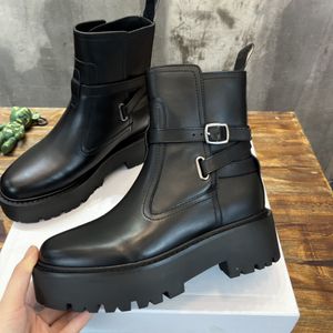 Kurt Patapans Boots Bulky Jodphur Boot Designer Women Fashion Calkle Leather Booties Classic Calfskin Winter Shoes Size 35-40
