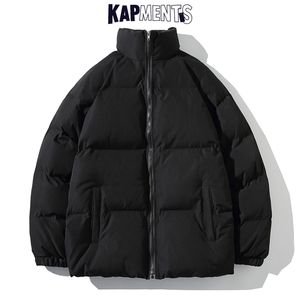 Mens Down Parkas Kapments Men Harajuku Solid Warm Puffer Jacka Parka Mens Japanese Streetwear Winter Jacket Man Korean Fashion Bubble Coat 220829
