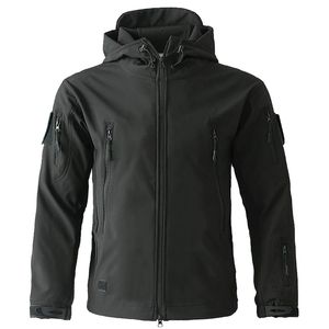 Mens Jaquetas Mens Jaqueta Tática Caminhadas Jaquetas Tubarão Pele Soft Shell Roupas Windbreaker Flight Pilot Hood Militar Fleece Field Jacket 220829