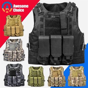 Mäns västar USMC Tactical Vest för Airsoft Military Molle Combat Assault Plate Tactical Vest CS Outdoor Clothing Hunting Vest 220827