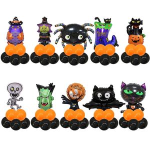 Other Event Party Supplies 10pcs Halloween Balloons Pumpkin mini Spider Bat Witch Skull Foil Ballons Halloween party Decor Party Globos Supplies kids toys 220829