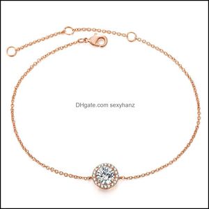 Браслеты очарования 10 %/Set Fashion Round 18k Rose Gold Bracelet Bracelet Advurected Gifts для мужчин Женщины ежедневно Jewel Dhseller2010 Dhgro