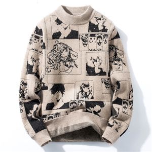 Herrenpullover Pullover Männer Anime Oversize Herren Pullover Langarm Strickmuster Harajuku Pullover Männliche Kleidung Gothic Kleidung 220829