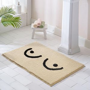 Tapetes de tapete fofo Bathmat Cartas engraçadas Tapete banheiro banheira Tarpete lateral Função Entrada Porta do piso Anti deslize tapete estética decoração de casa