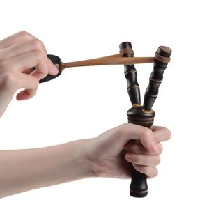 20 cm 8 dekomprimering leksak tum bambu stil tr￤ sling skott leksaker originalitet nyhet spel slingshot bow catapult jakt