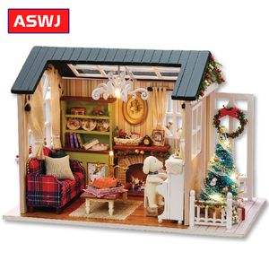 Arquitetura Diy House Diy Miniature Dollhouse com móveis Wooden Cutebee Boxbox Toys for Children Classic Birthday Christmas Gifts 220829
