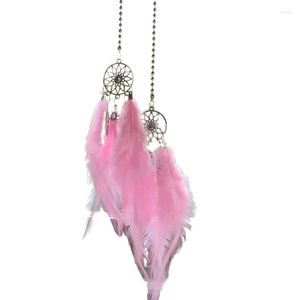 Украшения интерьера 6xdb милый маленький ловчик мечты Boho Chic Car Pendant Decoratio Ascessories Double перья задние зеркала