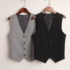 Kvinnors västar 0712 Summer Vneck Vest Women Thin Loose Waistcoat Single Breasted ärmlös blazer Kvinnlig Slim Short Vest Femme Slim -knappar 220827