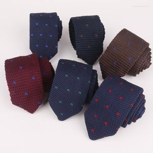 Bow Ties Linbaiway 6cm Fashion Men's prickar Knit slips stickad smal slips smal för bröllopsfest mager vävt cravate anpassad logotyp