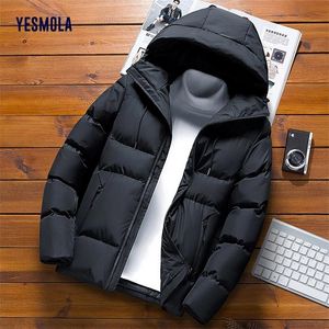 Mens Down Parkas YESMOLA Cotton Padded Mens Coat Winter Thickened Cotton Padded Jacket Winter Down Cotton Padded Jacket 220829