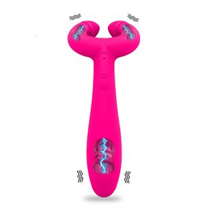 Beauty Items Double Penetration 3 Motors Dildo Vibrator sexy Toys for Women Men Adult Couples Nipple Clitoris Vagina Penis Stimulator Massager