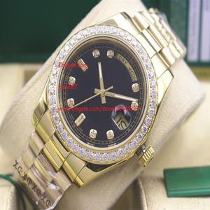 Fabryka dostawca zegarek szafirowy szklanka mm Day Date Black Diamond Bezel Asia Automatyczne mechaniczne męże W279N