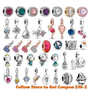 925 Silver Fit Pandora Charm Bracelet Momento mágico Magical Murano Glass Flamingo Dangle Charmes Ciondoli Diy Fine Fine Jewelry