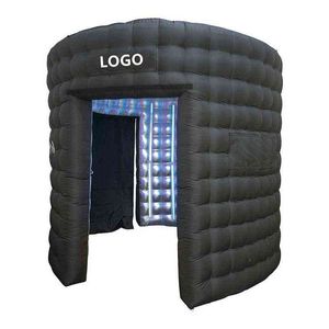 Opblaasbare nachtclub foto -stand 360 Airtent draagbare tent met RGB LED -lichten