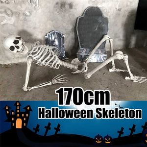 Altri articoli per feste per eventi 70170 CM Scheletro di Halloween Prop Human Full Size Cranio Mano Vita Corpo Anatomia Modello DecorHalloween Party Decor per la casa 220829