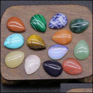 Stone 15X20Mm Flat Back Assorted Loose Stone Teardrop Cab Cabochons Beads For Jewelry Making Waterdrop Healing Crystal W Dhseller2010 Dhm0D