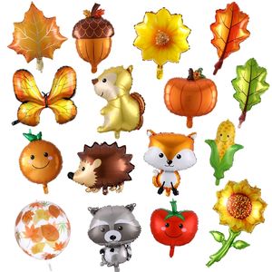 Inne imprezy imprezy Mieszaj w stylu Autumn Decorations for Home Maple Leaf Pine Rones Silrel Foil Balloony Święta Dziękczynienia na zewnątrz Celebration Dekory 220829