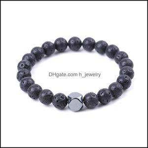 Charm Armbänder Liebhaber Männer Handgemachte Hämatit 8mm Buddha Lava Stein Armband Perlen Armbänder Sommer Frauen Schmuck Geschenk Drop Dhseller2010 Dho2S