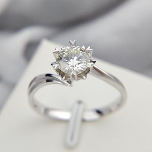 Pierścienie ślubne Klasyczne 925 srebrne srebrne 1ct 2ct 3ct okrągłe genialne wycięte pierścień diamentowy pierścionek zaręczynowy rocznica 220829