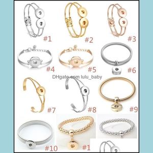 Charm Armband Noosa Sier Gold Plated Snap -knapparmband 18mm knappar Charm Bangles Diy Jewelry Drop Delivery 2021 Armele Lulubaby DH160