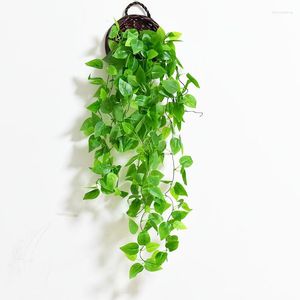 装飾的な花110cm人工吊り植物偽のシダプラスチックトレイグ葉の花の葉の装飾緑色