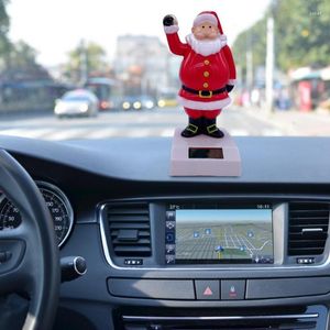 Interiördekorationer idealisk present Solar Santa Dancing Toy Car Shaking Head Decoration Ornament Home Auto Decor Dashboard Toys