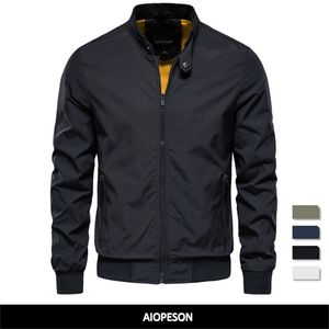 Mensjackor Aiopeson Solid Color Baseball Jacket Men Casual Stand Collar Bomber Mens Jackets Autumn High Quality Slim Fit Jackets For Men 220829