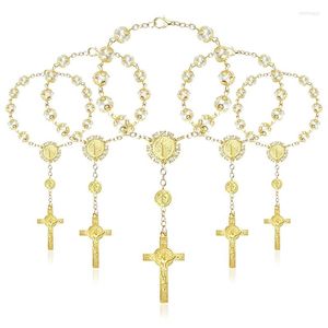 Premiers Cadeaux De Communion achat en gros de Charme bracelets chapelet baptism rosary parti favor