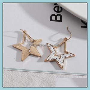 Charme Simples Star Shape Inspirado Metal Frame Freatings For Women Dangle Earings Boutique Presentes de Natal Tibetano Sier Lulubaby Dhv3y