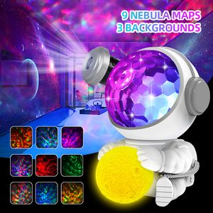 Finger Toys Galaxy Star Projector Starry Sky Night Light Astronaut Lamp Room Decoration sovrum Luminaires Slides Projection For Kids 220829