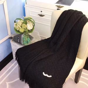 High quality knitted wool scarf designer brand men women's Classic black and white long scarf