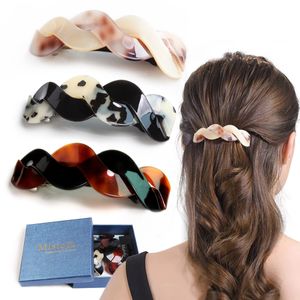 Hair Clips Barrettes Large For Women Beautif Lines Simple Retro Classic Snap Accessories Thick Tortoiseshell amJgs