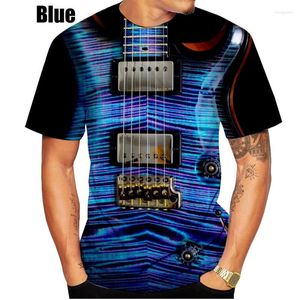 Erkek Tişörtleri T-Shirts 2022 Erkek/Kadınlar 3D T-Shirt Yaz Eğlence Gitar Yumuşak Rahat Nefes Alabilir Şık All Maç