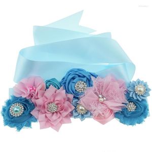 Kemerler Annelik Pembe ve Mavi Şifon Dantel Çiçek Kanat Bebek Duş Hediyeleri Düğün Gelin Elbise Aksesuarları
