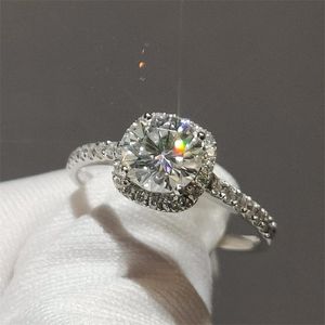Bröllopsringar lyxiga 18K vitguldrundor med små diamanter årsdagen förslag ring 220829