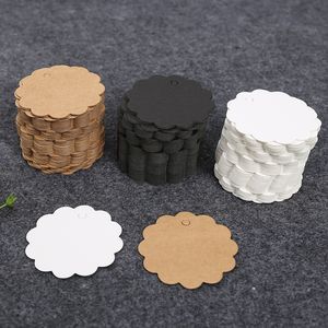 Party Supplies Round Laciness Kraft Paper Card Tag Labels DIY Scrapbooking Crafts Hang Tags Christmas Wedding Party Favors D3