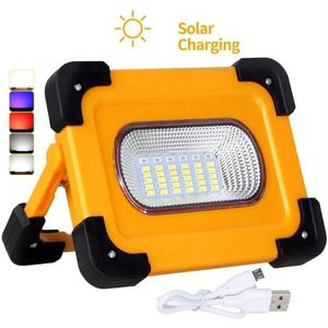Wholesale rechargeable battery portable lanterns for sale - Group buy Portable Lantern Solar Flood Light Led W Outdoor Projector Rechargeable Batteries Spotlight Waterproof Working Garden Lamp Lanterns228f