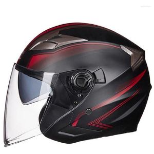 Motorcycle Helmets DOT Approved Open Face Dual Lens Visors Electric Bicycle Helmet Men Women Scooter Motorbike Moto Bike
