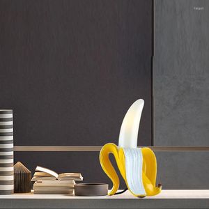 Bordslampor nordisk stil kreativ banan led lampa vardagsrum studie sovrum sovrum harts glas julklapp skrivbord