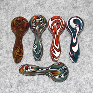 Glass smoking pipe spoon hand pipes filter bowl tobacco Pipe Silicone Bongs Smoke reclaim ash catchers