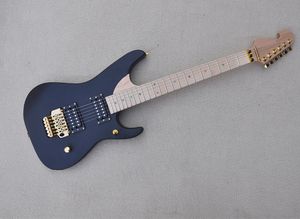 Chitarra elettrica a 6 corde nera opaca con pickup Humbucker Floyd Rose intarsiato in abalone