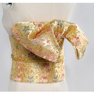 Belts Japanese Women Kimono Obi Formal Yukata Accessories Brocade Bow Knot Girdle Vintage Dress Waist Belt Cosplay Wear