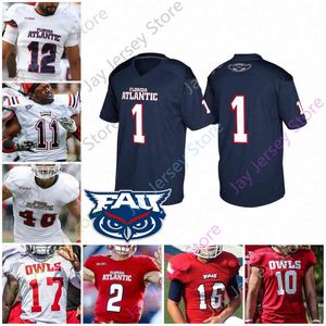 Abbigliamento da football del college americano Abbigliamento da football del college americano 2020 Florida Atlantic Owls FAU Maglia da calcio NCAA College Chris Robison Malcolm Davidson Harrison